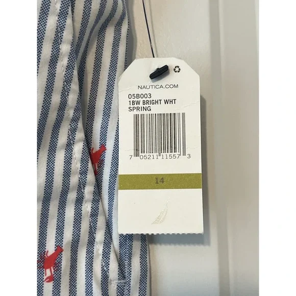 NWT Nautica Blue & White Striped Shorts W/ Lobsters Print Women's Size 14 - Picture 7 of 10